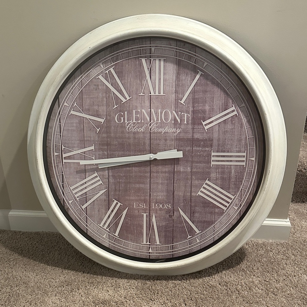 White and Brown Wall Clock